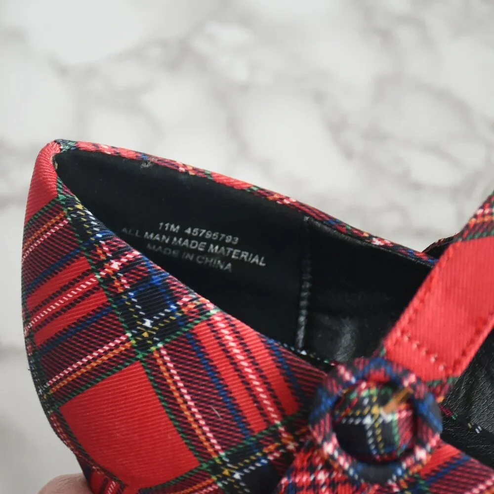 CComfort est 1946 Tartan Christmas Red Plaid Pumps Heels Size 11 M - Picture 8 of 8